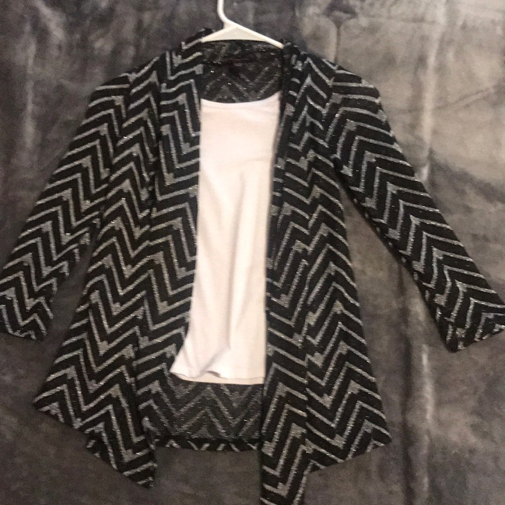 Dressy girls casual shirt with white tank top